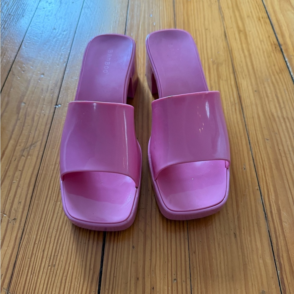 Pink Women's Slide Sandals - Picture 2 of 4